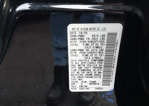 2009 Infiniti Fx35 from USA, damaged, VIN JNRAS18W89M150179